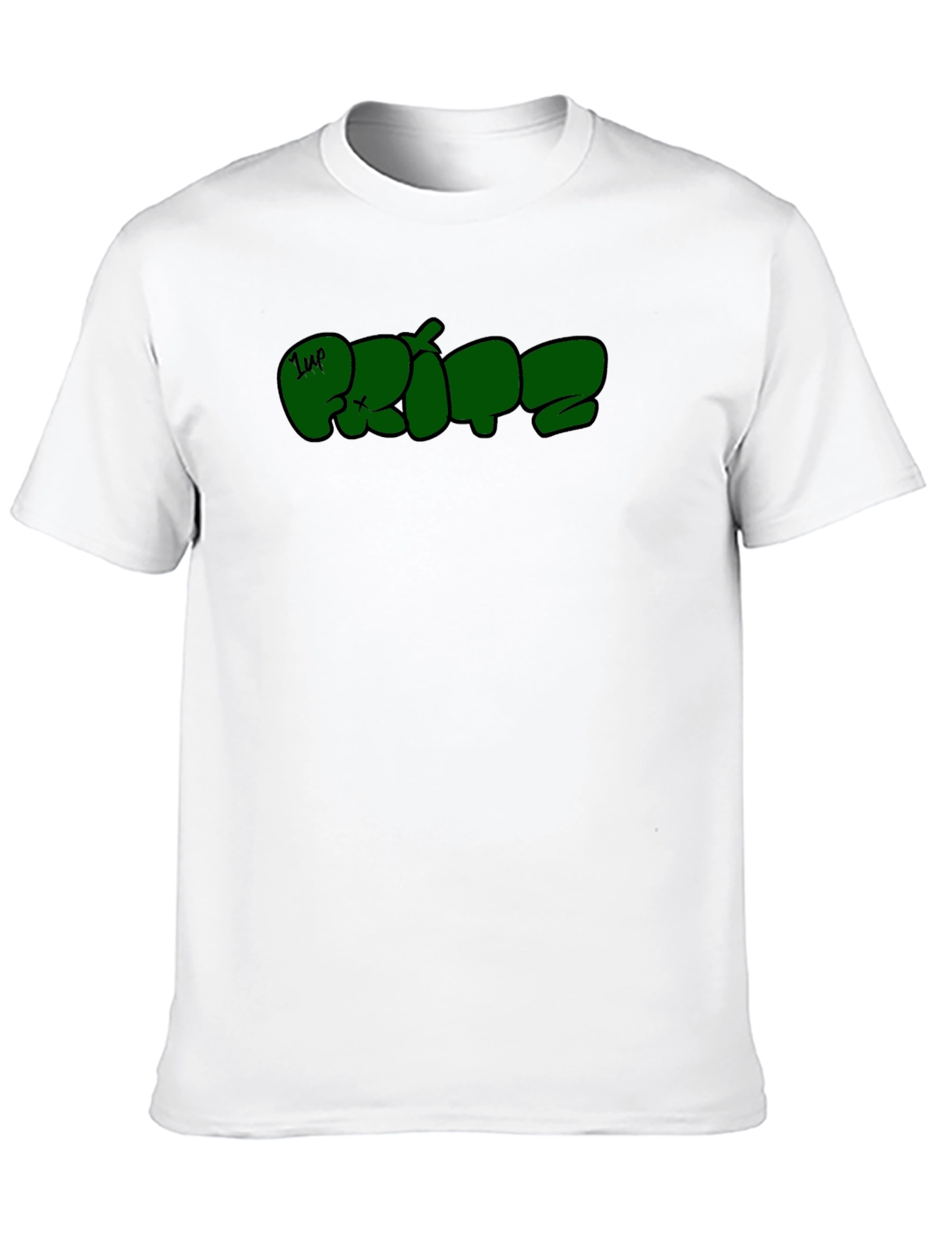 Graphic Tee: Urban Style Green Print on Black