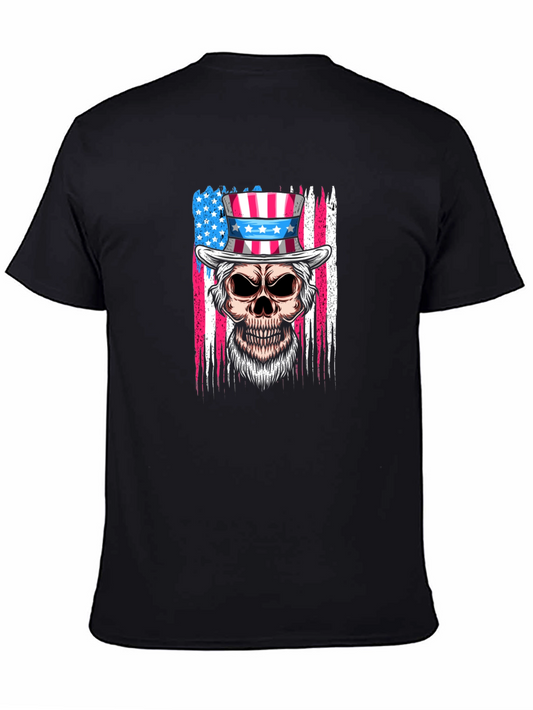 Skull American Flag Graphic T-Shirt