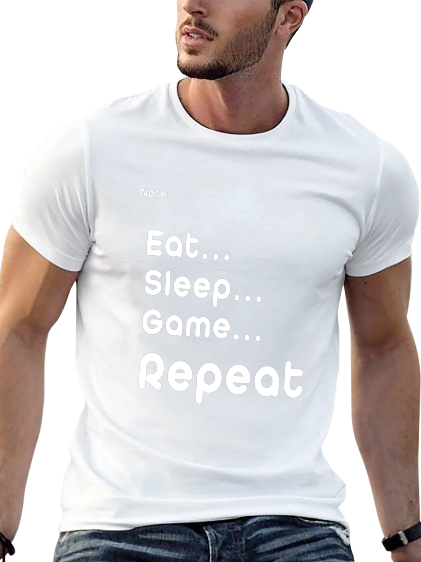 Eat Sleep Game Repeat Black T-Shirt