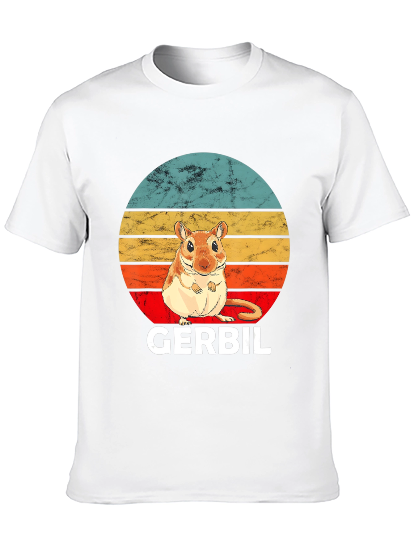 Retro Gerbil Sunset Graphic T-Shirt