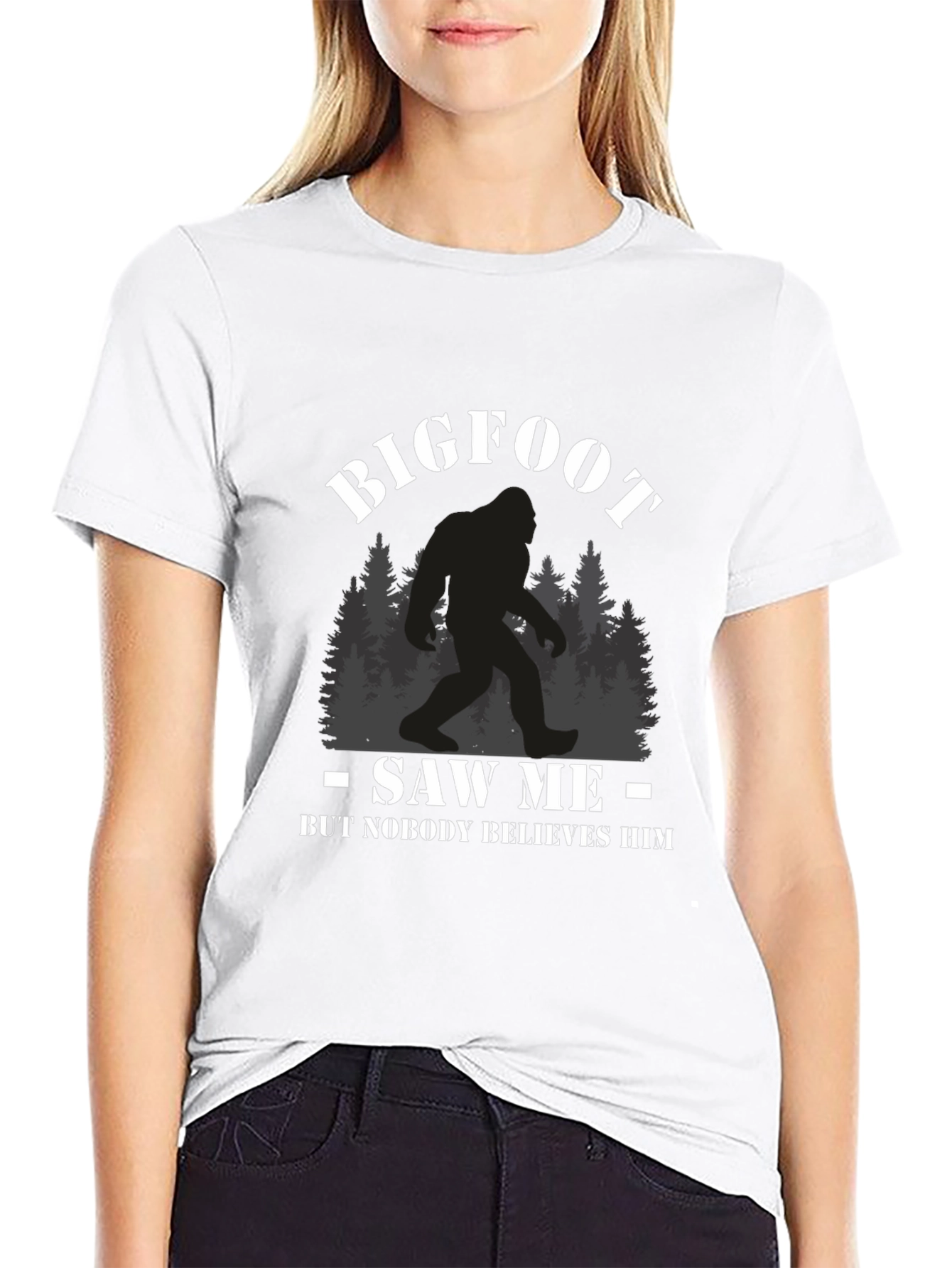 Bigfoot Saw Me T-Shirt Novelty Graphic Tee