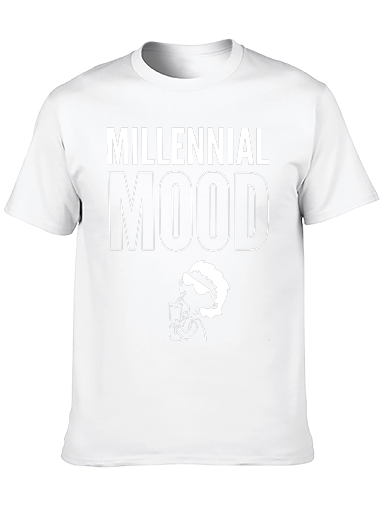Millennial Mood Graphic Tee - Black Cotton T-Shirt