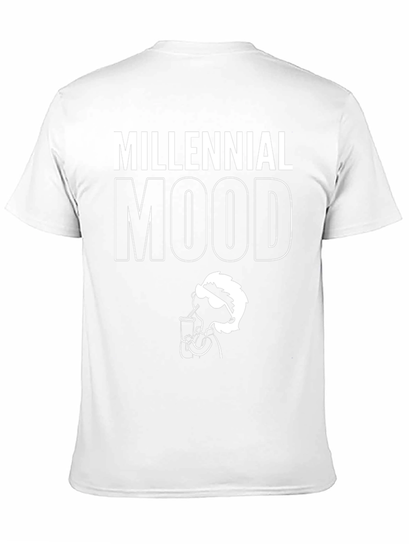 Millennial Mood Graphic Tee - Black Cotton T-Shirt