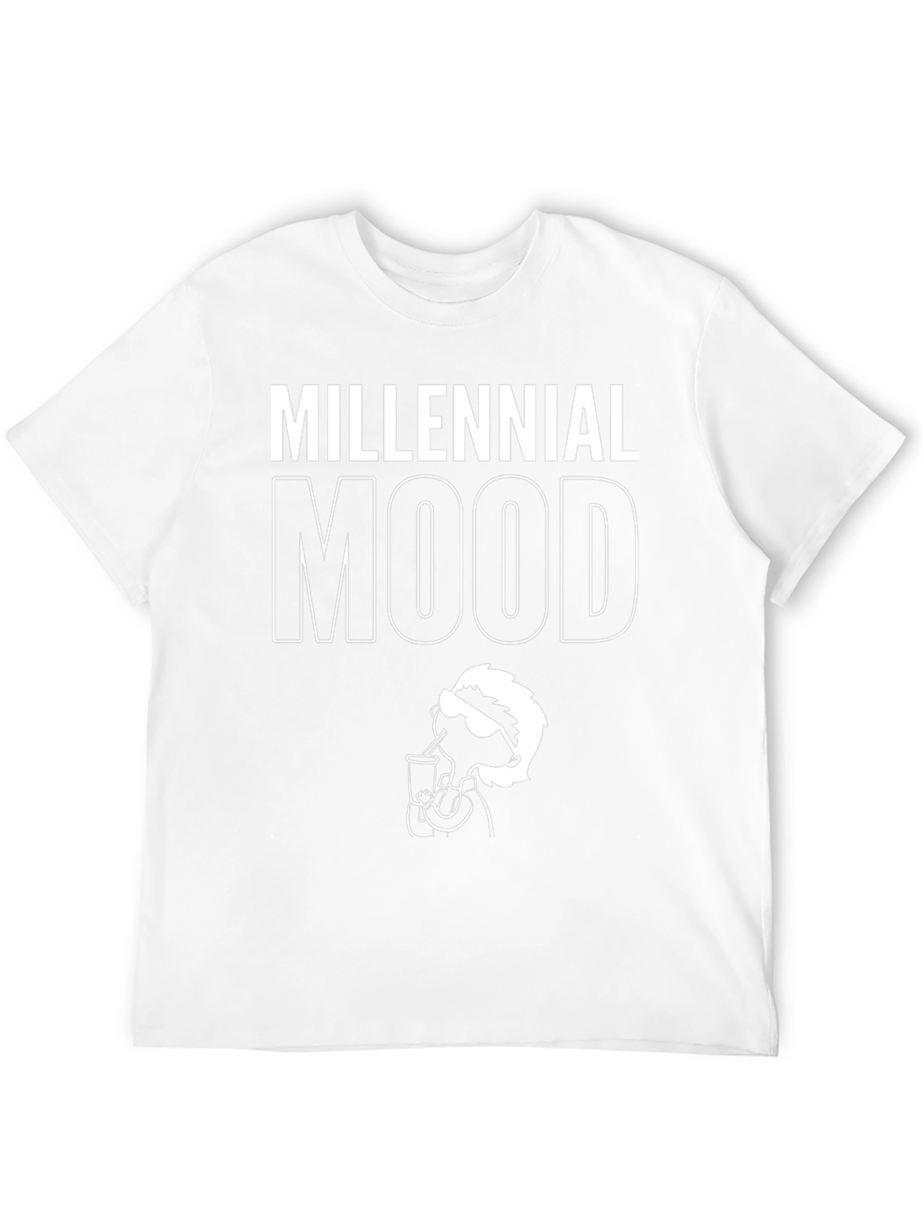 Millennial Mood Graphic Tee - Black Cotton T-Shirt