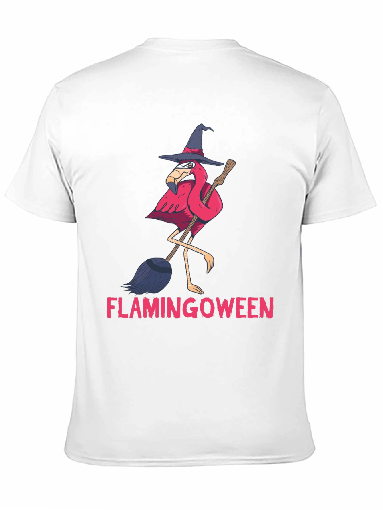Flamingoween T-Shirt: Flamingo Witch Halloween Tee