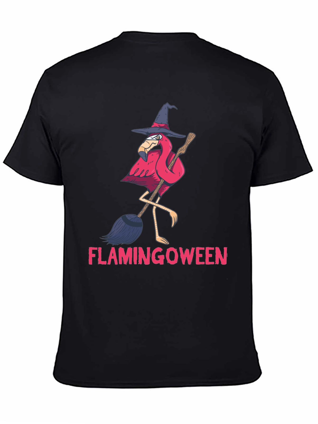 Flamingoween T-Shirt: Flamingo Witch Halloween Tee