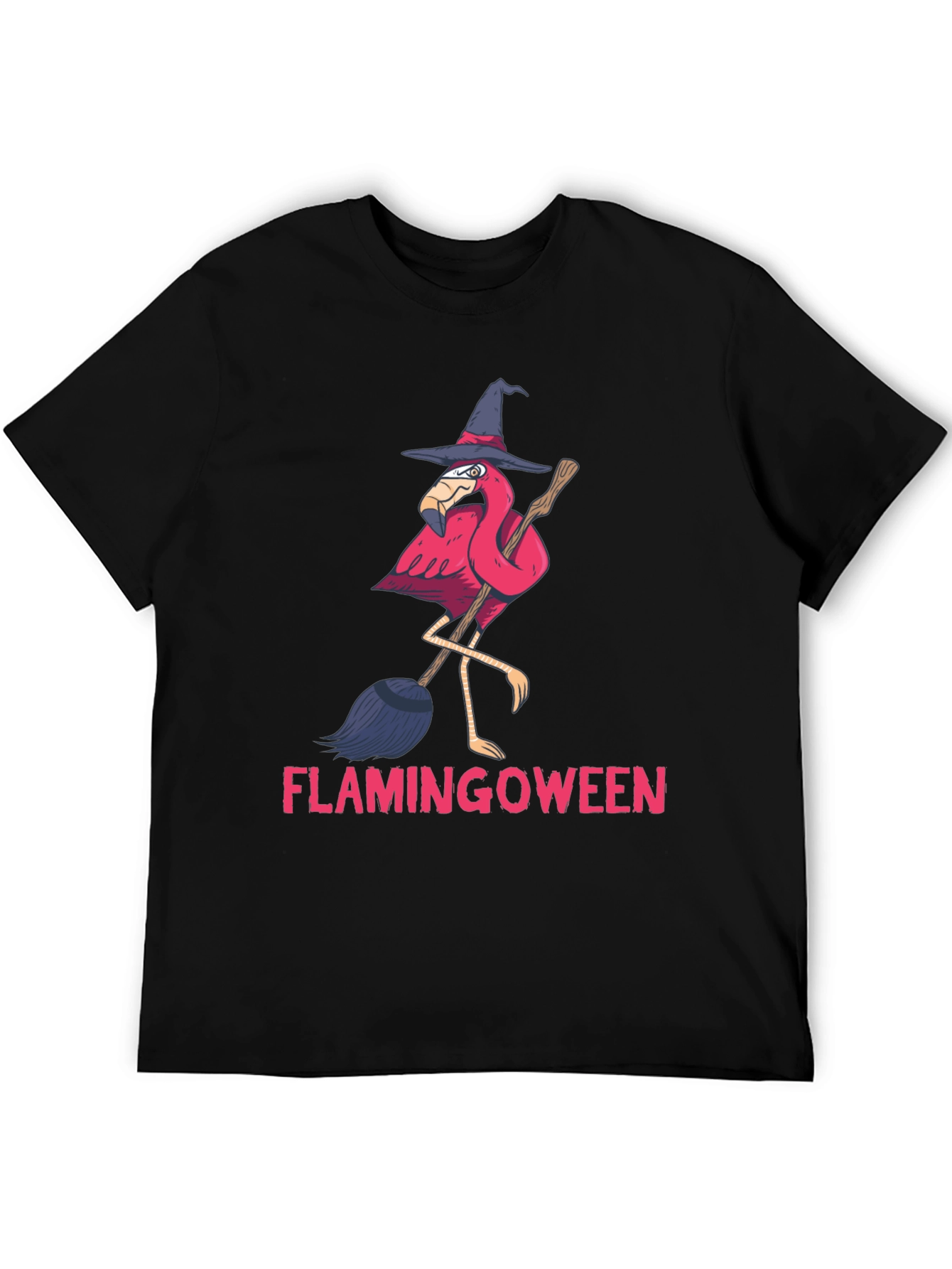 Flamingoween T-Shirt: Flamingo Witch Halloween Tee
