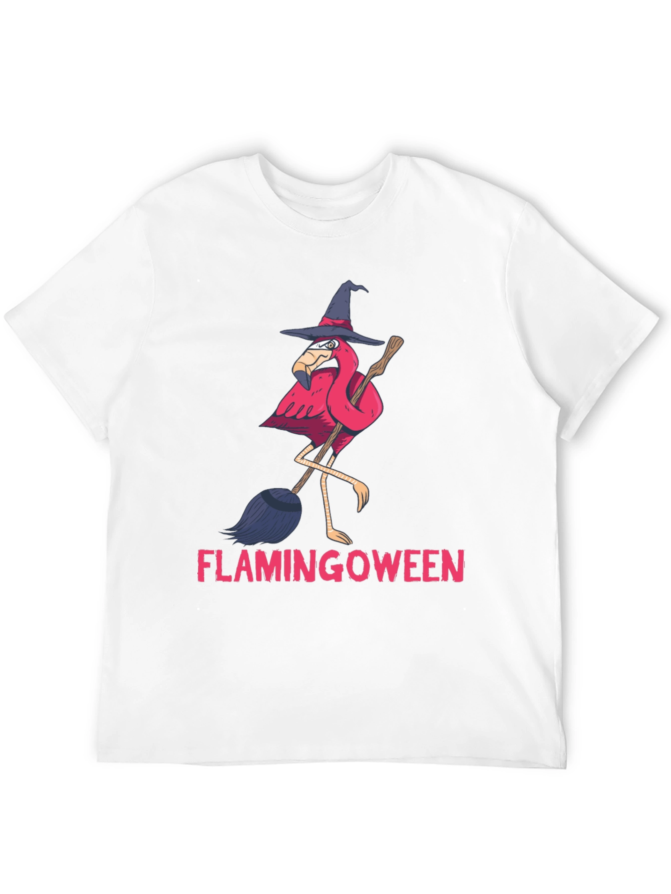 Flamingoween T-Shirt: Flamingo Witch Halloween Tee