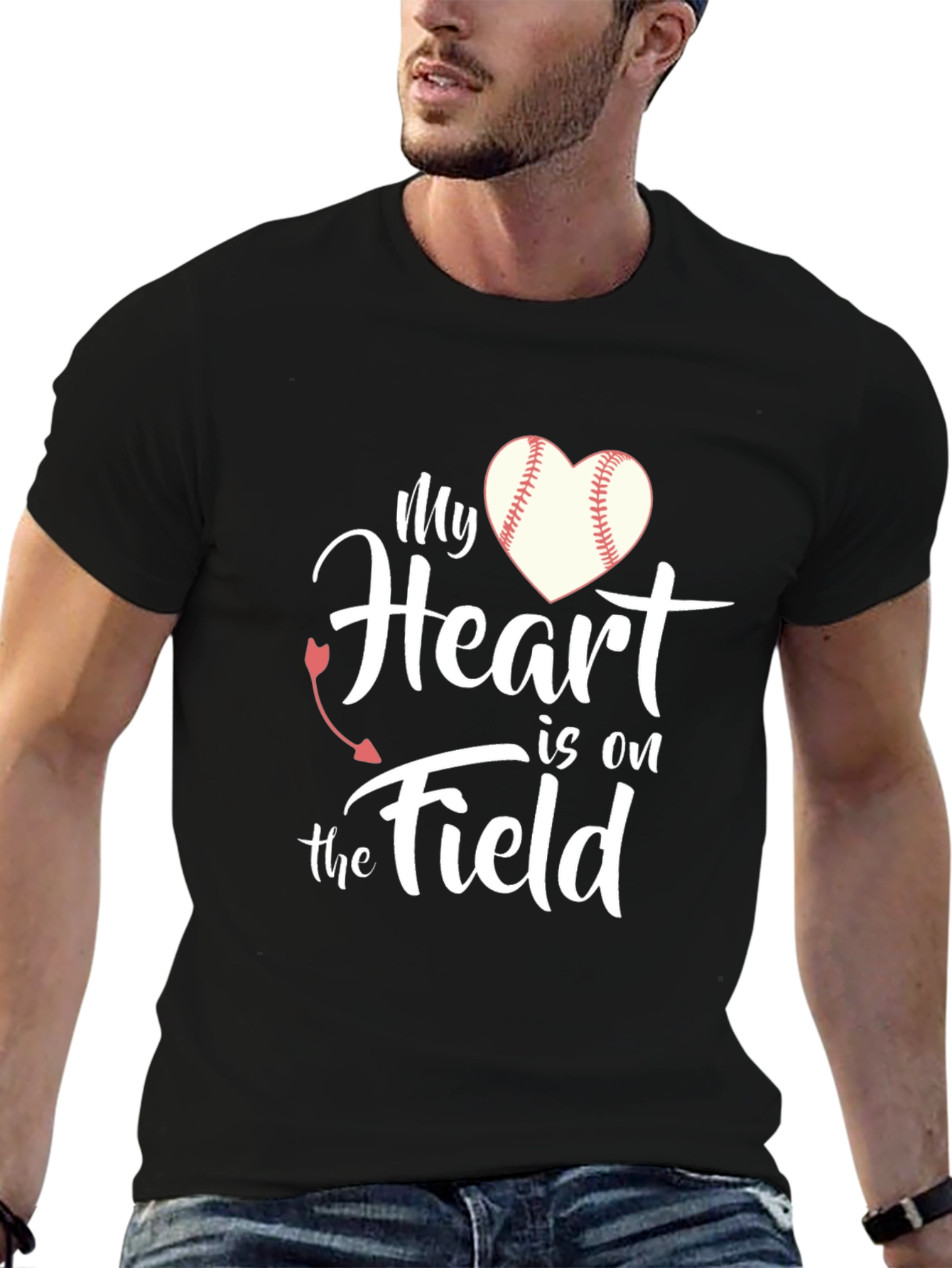 My Heart Is On The Field Baseball T-Shirt