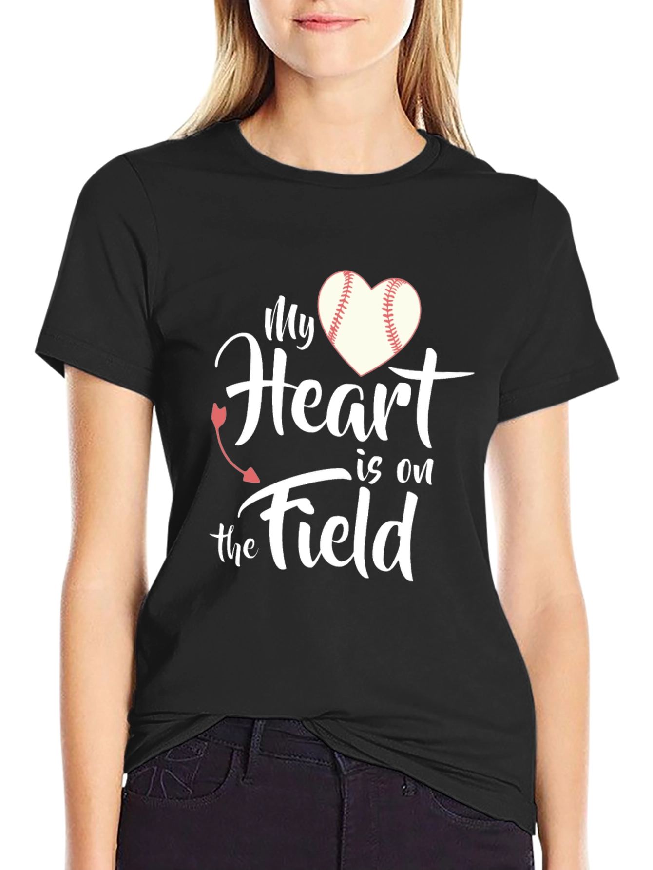 My Heart Is On The Field Baseball T-Shirt