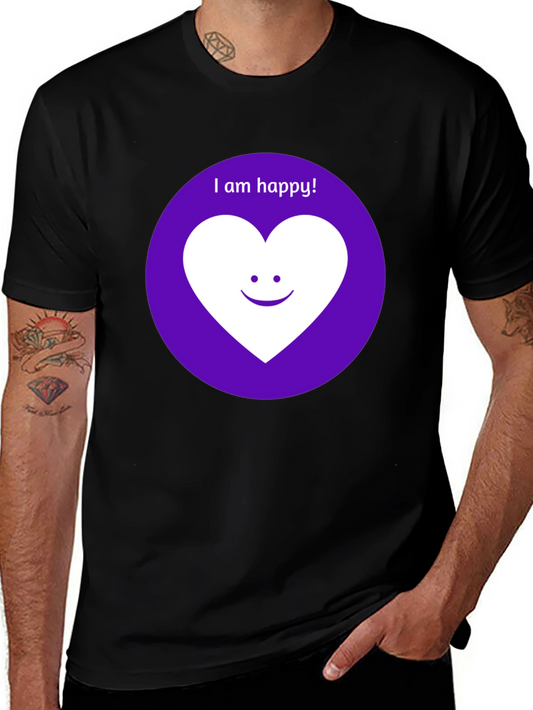 Happy Heart Graphic Tee - Black