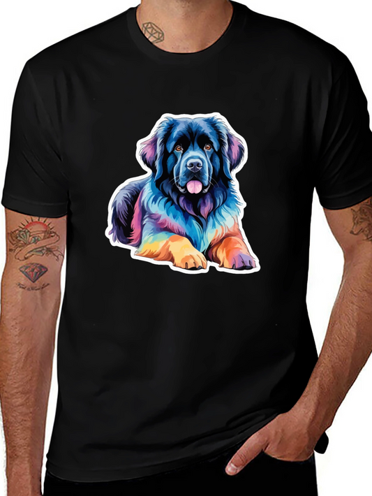 Rainbow Dog Graphic Tee - Mens Black T-Shirt