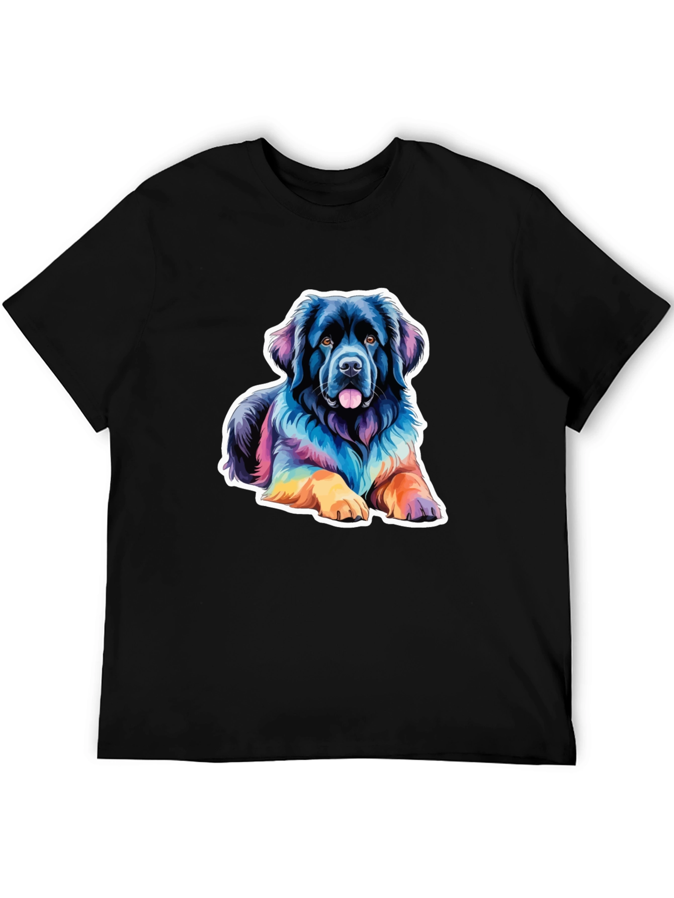 Rainbow Dog Graphic Tee - Mens Black T-Shirt