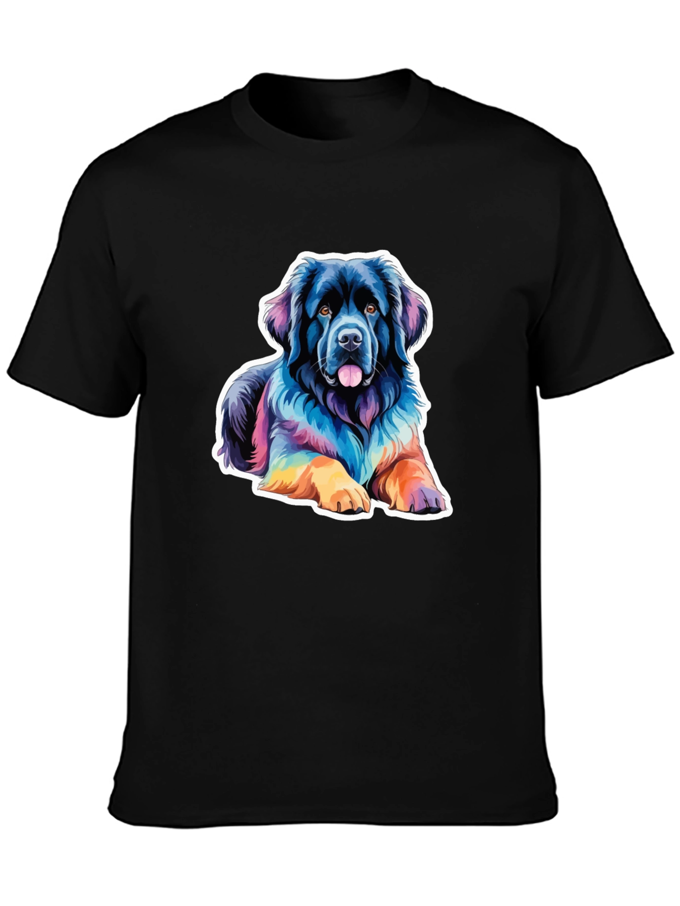 Rainbow Dog Graphic Tee - Mens Black T-Shirt