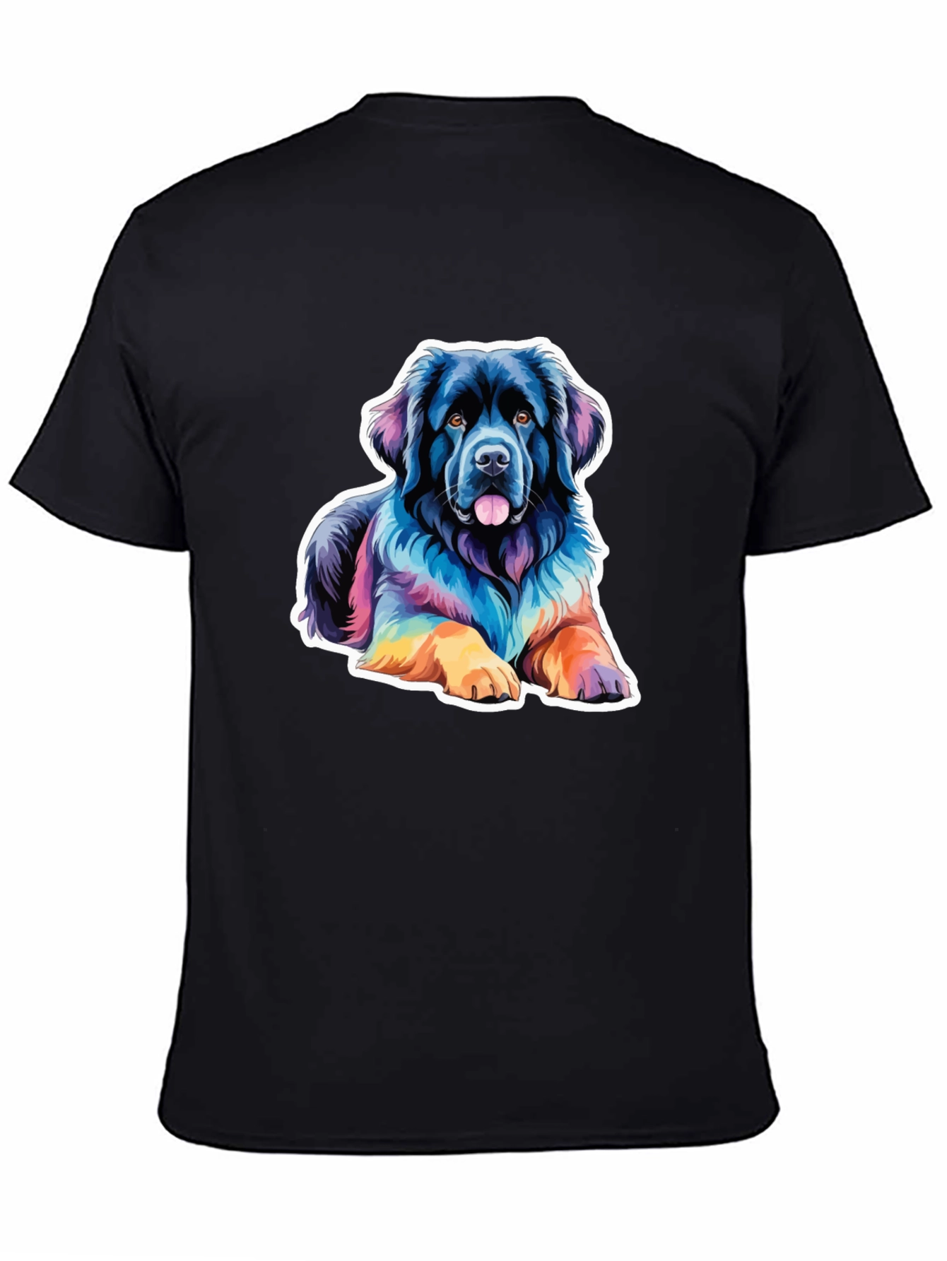 Rainbow Dog Graphic Tee - Mens Black T-Shirt