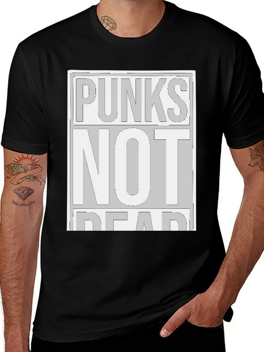 Punks Not Dead Graphic Tee - Black Cotton Shirt