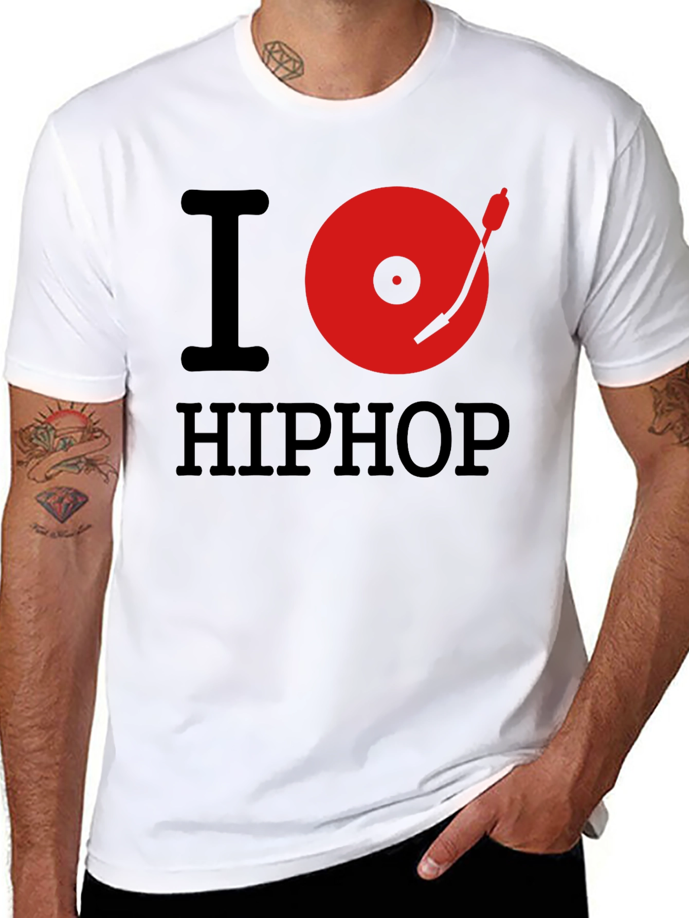 I Love Hip Hop Black Graphic T-Shirt
