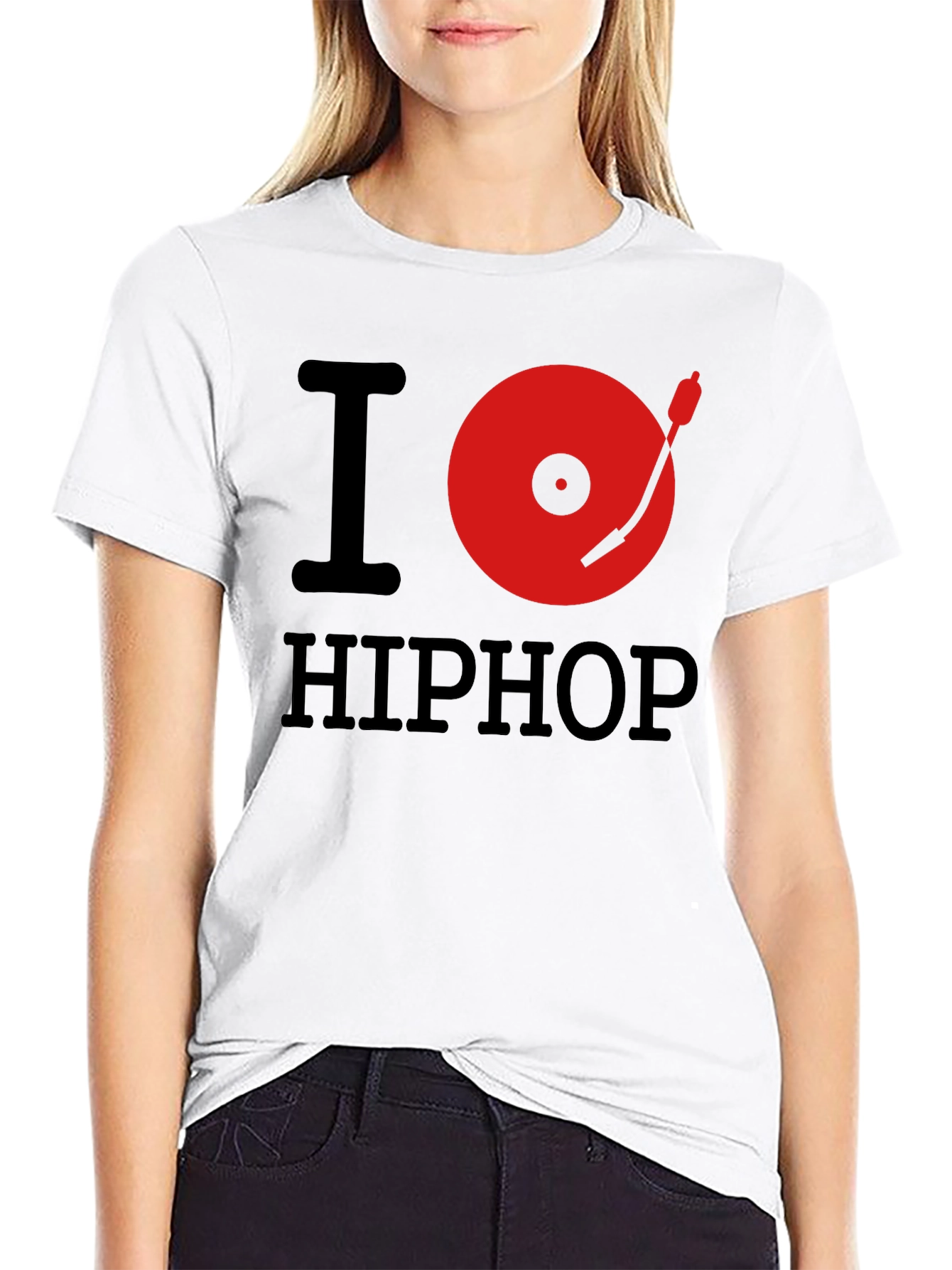 I Love Hip Hop Black Graphic T-Shirt