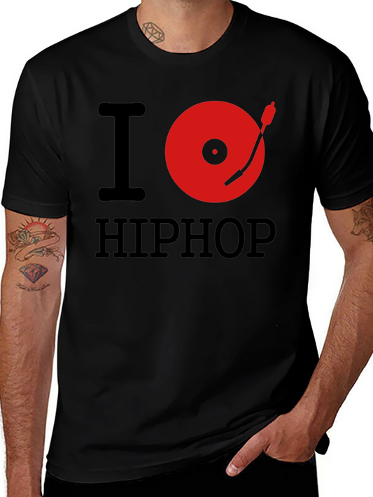 I Love Hip Hop Black Graphic T-Shirt