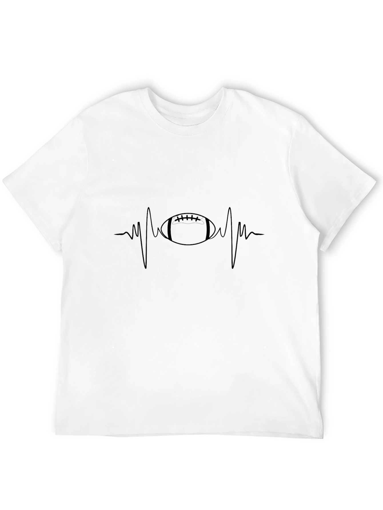 Football Heartbeat T-Shirt - Sports Fan Tee