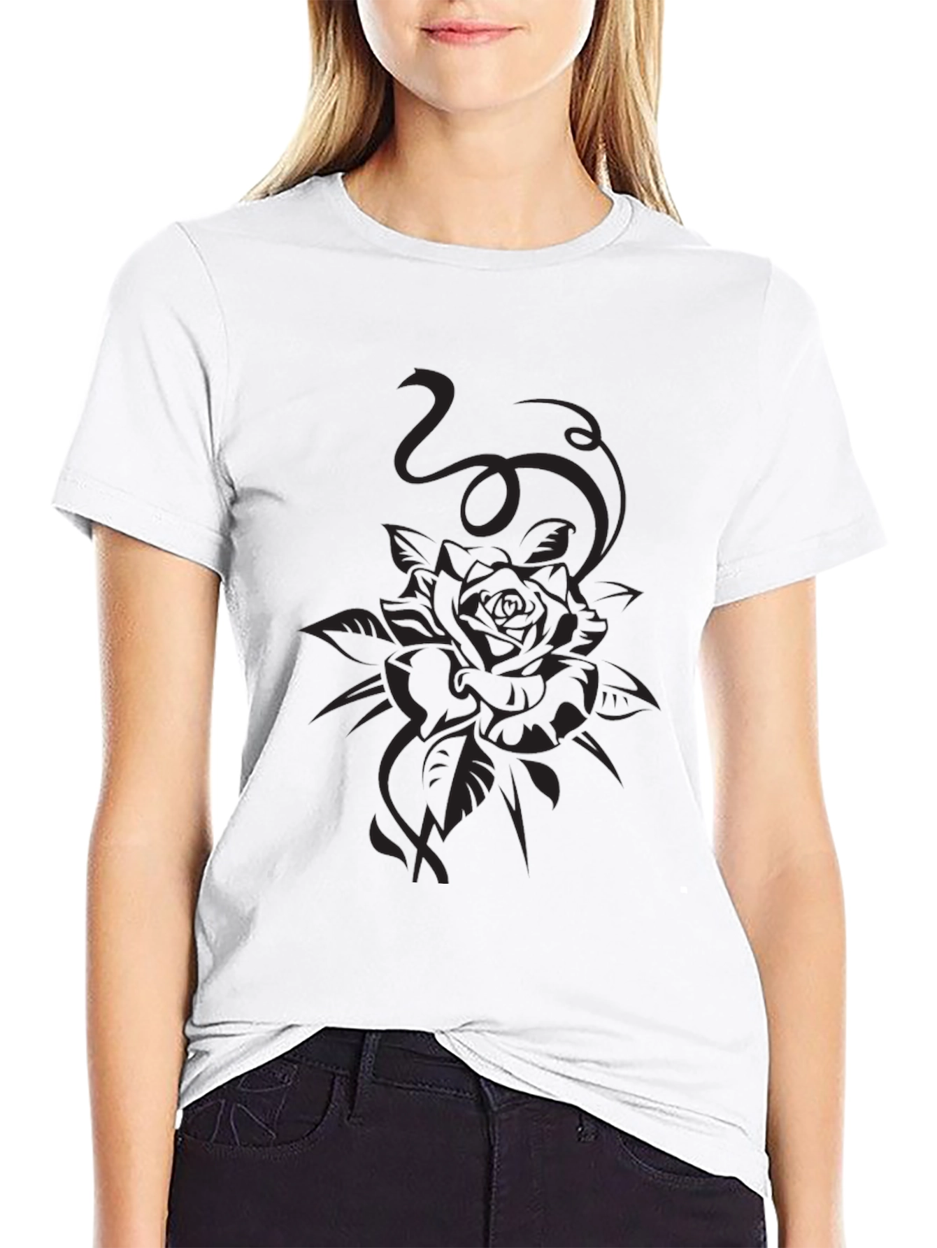 Black Rose Graphic Tee - Stylish Menswear