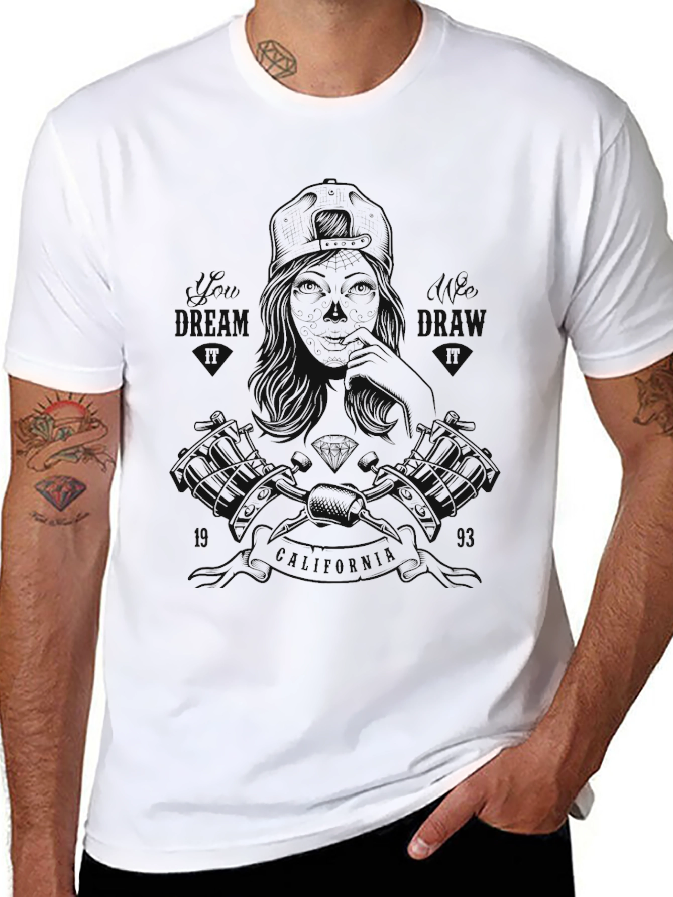 Black Graphic Print Crew Neck T-Shirt