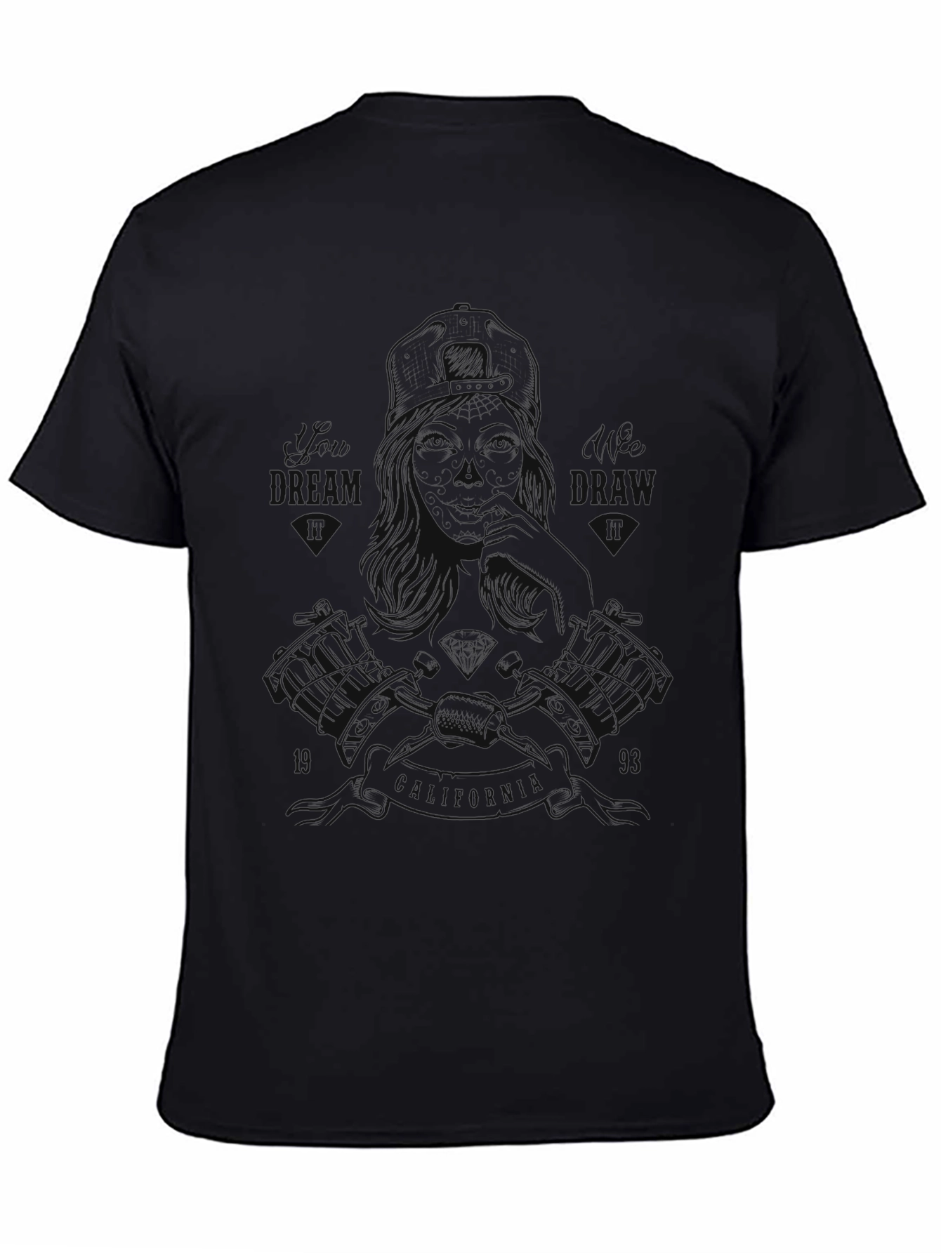 Black Graphic Print Crew Neck T-Shirt