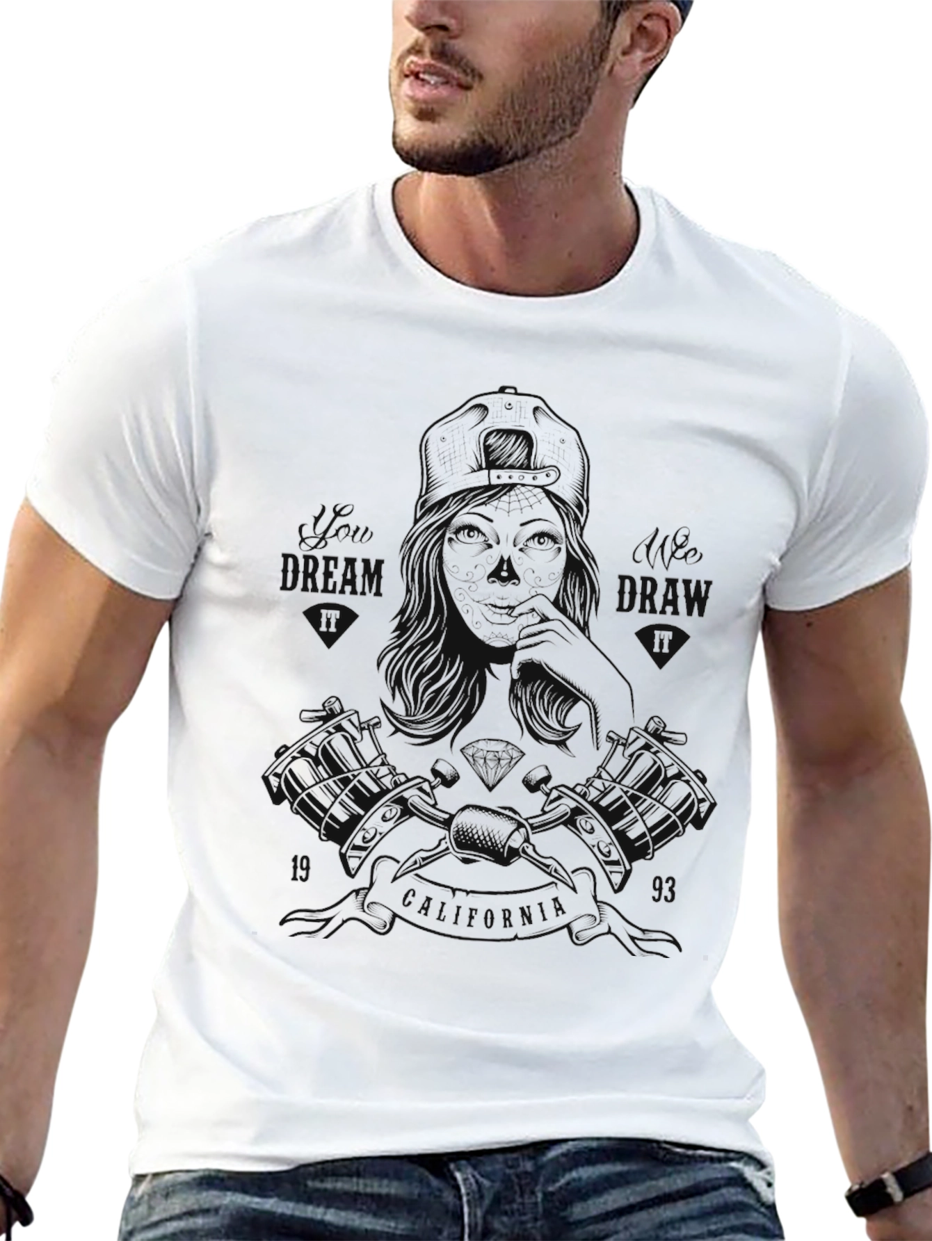 Black Graphic Print Crew Neck T-Shirt