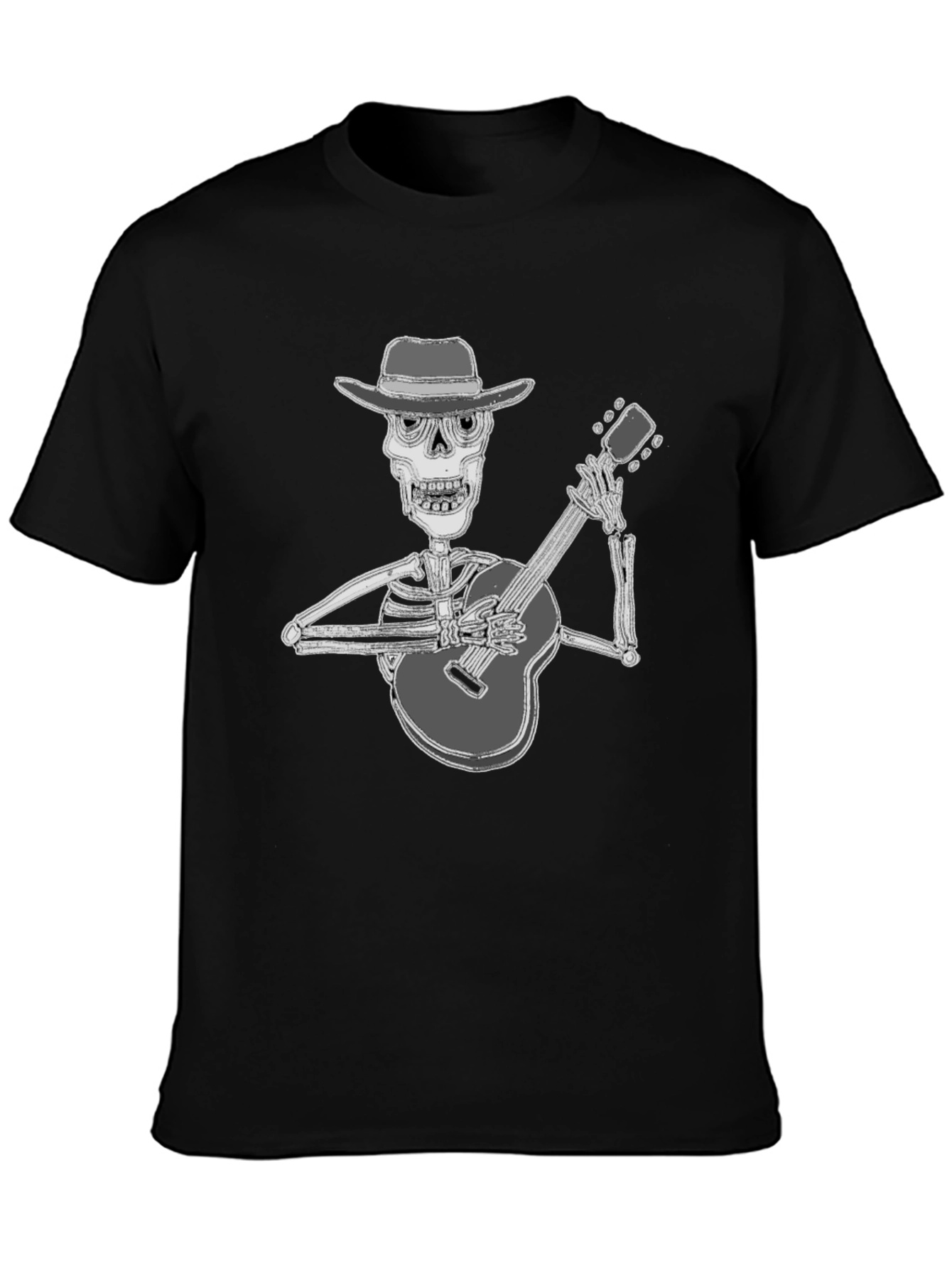 Skeleton Guitarist T-Shirt - Black Graphic Tee
