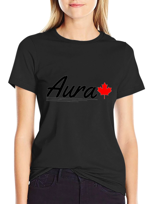 Aura Maple Leaf Graphic Tee - Black