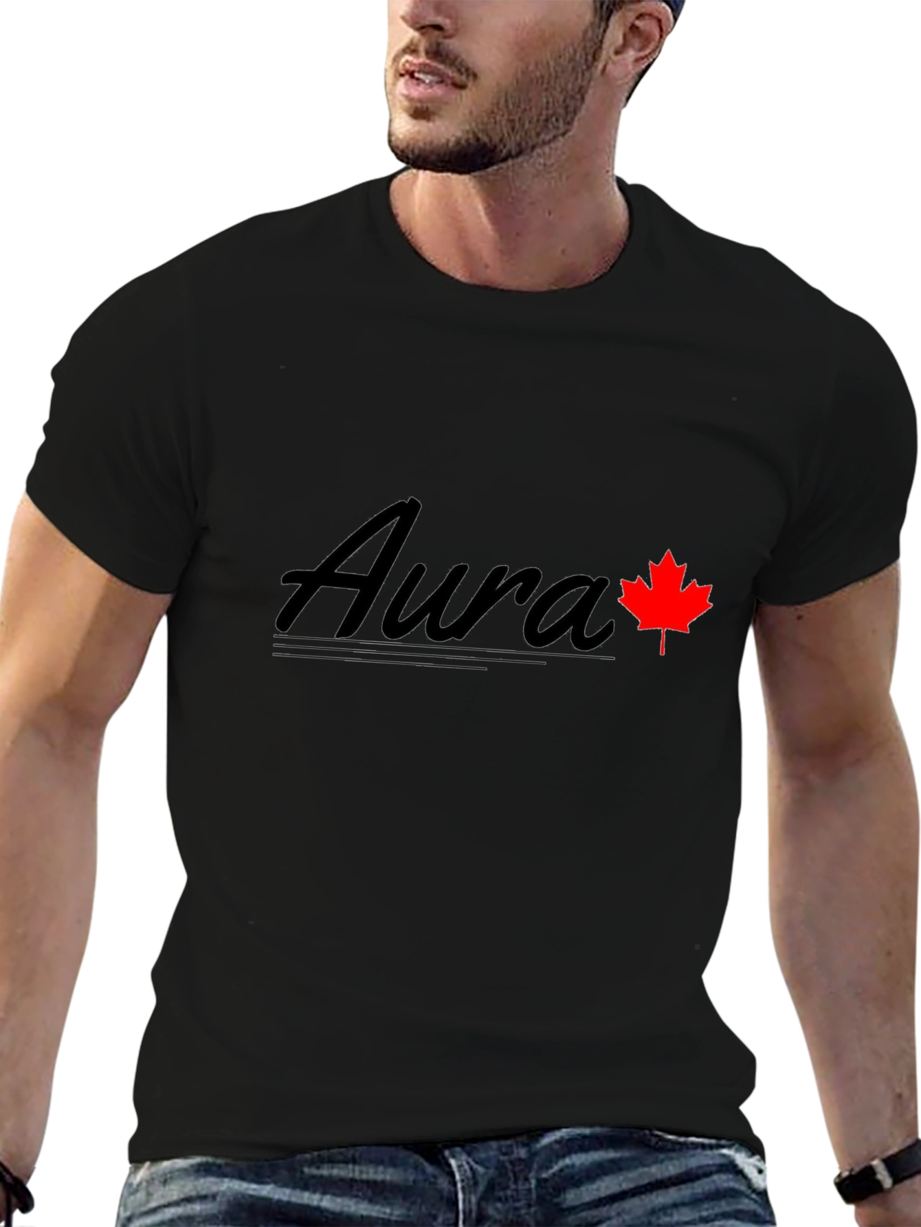 Aura Maple Leaf Graphic Tee - Black
