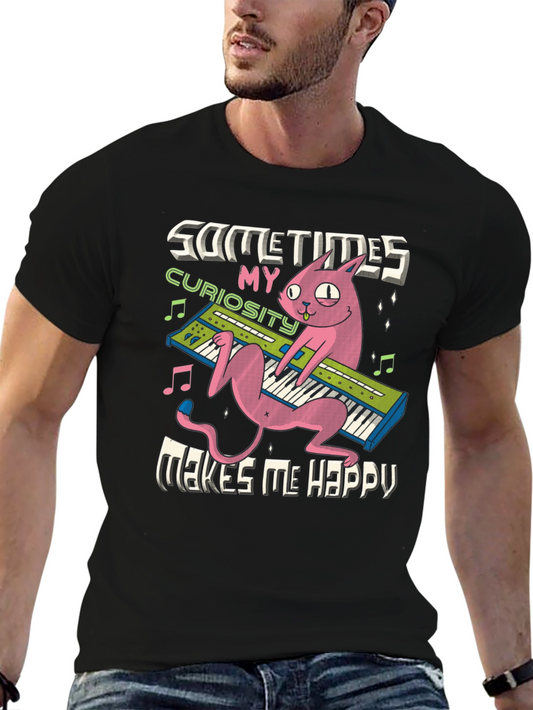 Curious Cat Keyboard T-Shirt