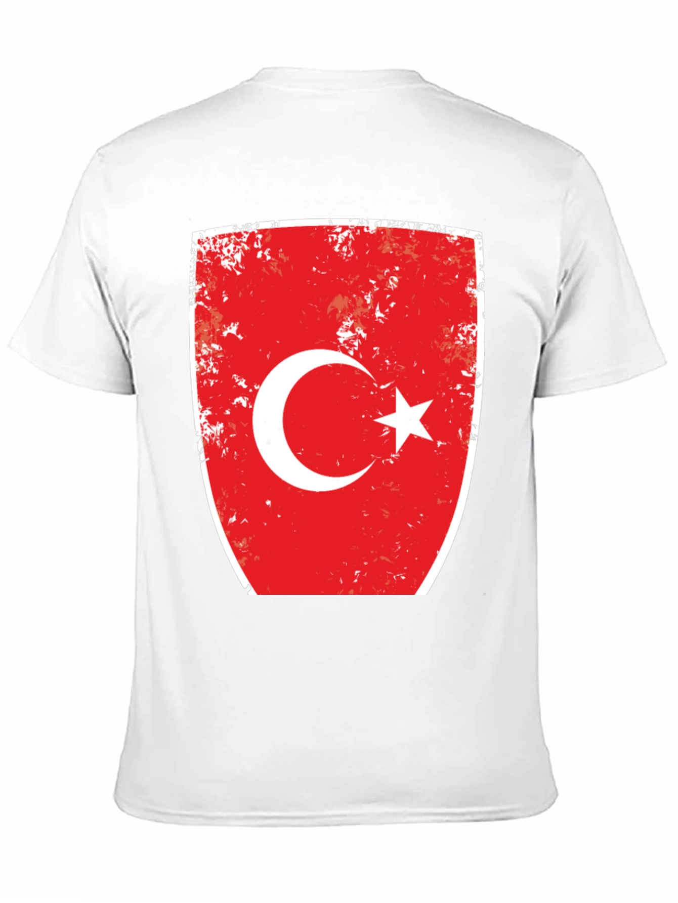 Turkey Flag Distressed Graphic Tee - Black Cotton T-Shirt