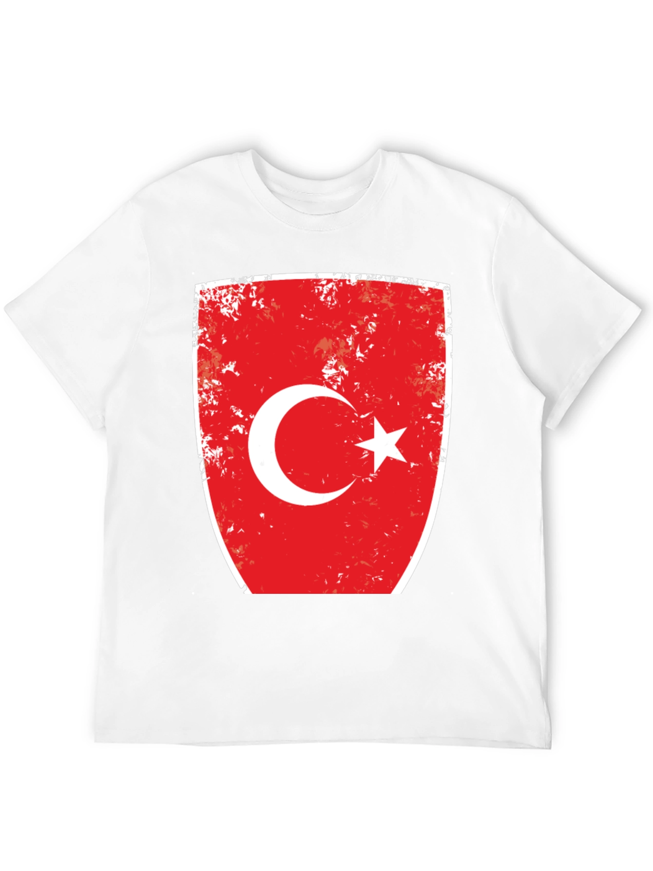 Turkey Flag Distressed Graphic Tee - Black Cotton T-Shirt