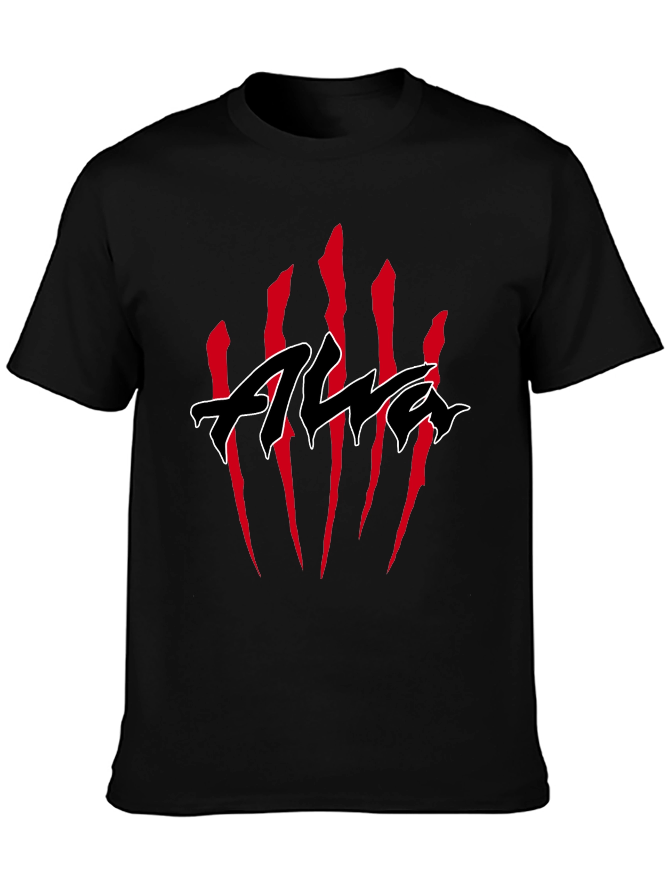 Black T-Shirt with Claw Marks & Edgy Logo