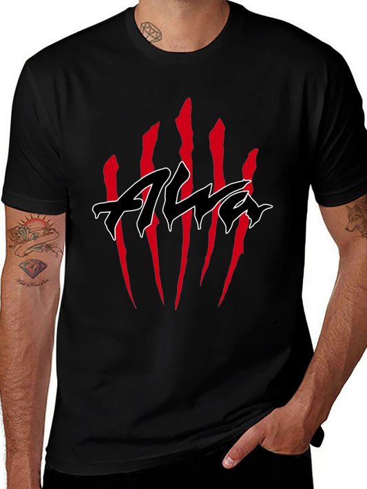 Black T-Shirt with Claw Marks & Edgy Logo