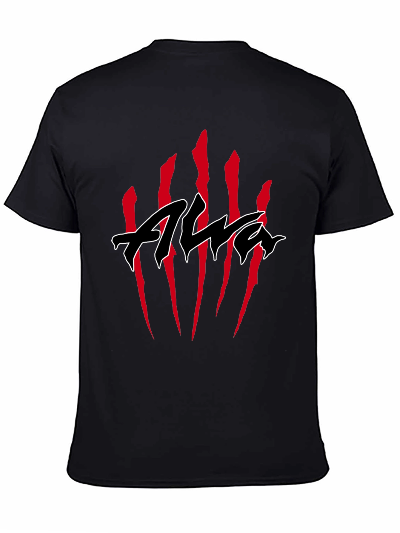 Black T-Shirt with Claw Marks & Edgy Logo