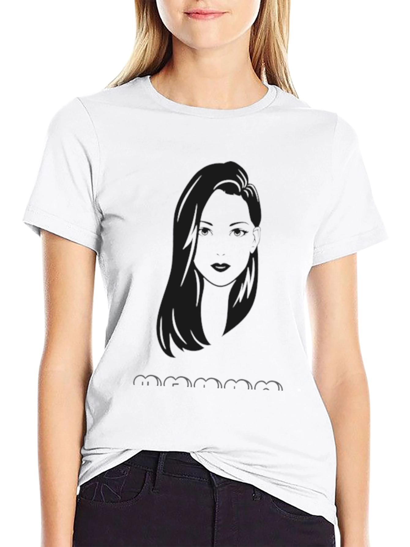 Black Graphic Tee - Mamma Mia Silhouette Design