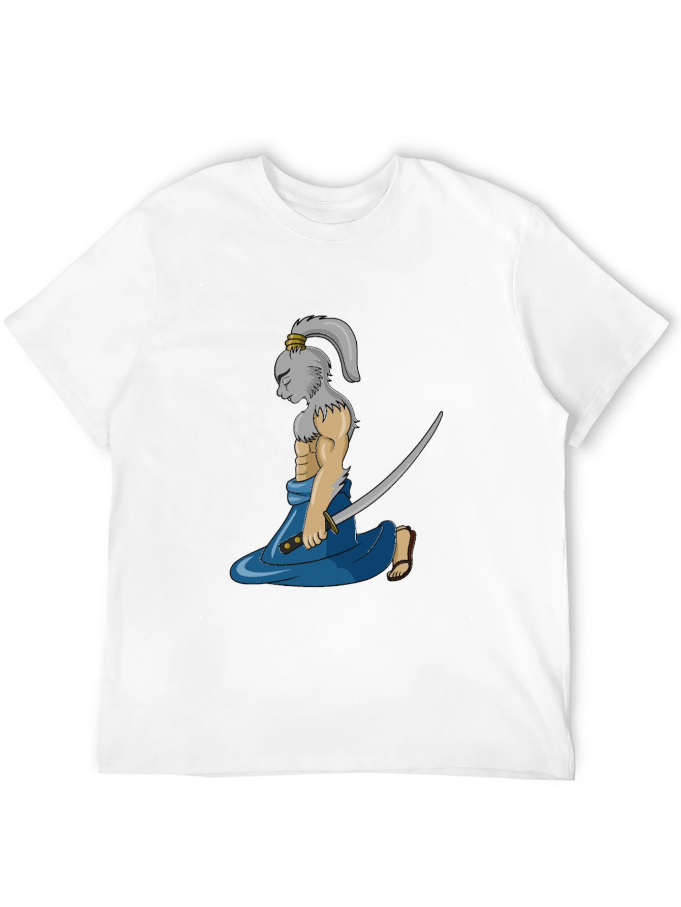 Samurai Rabbit Graphic Tee - Black Cotton Blend