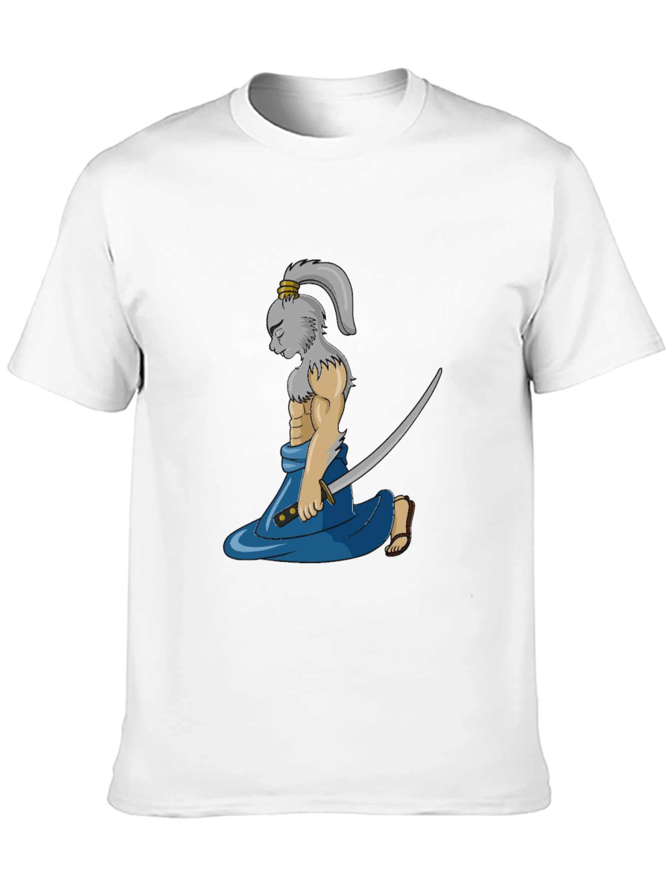 Samurai Rabbit Graphic Tee - Black Cotton Blend