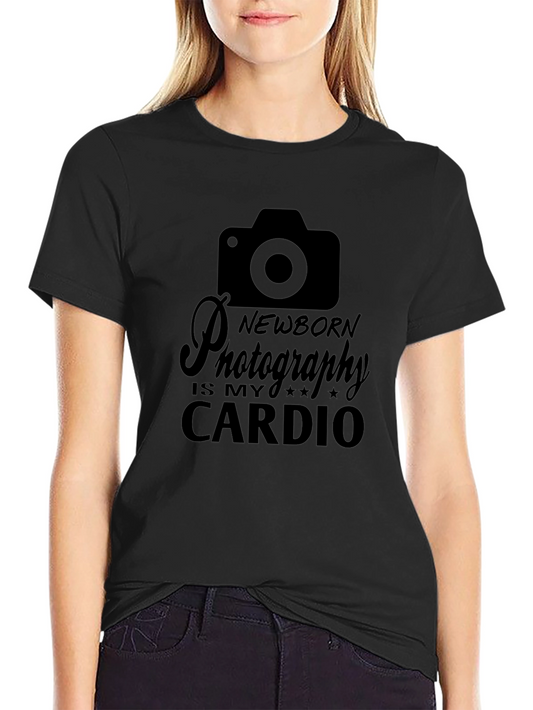 Newborn Photography Cardio Black T-Shirt