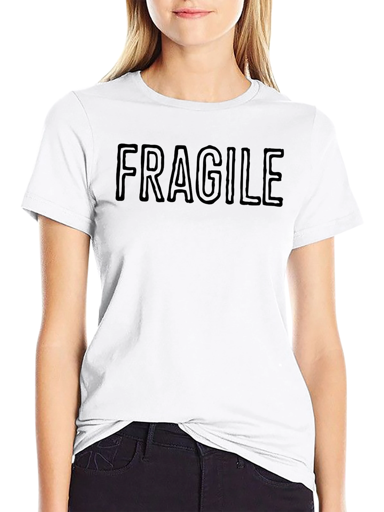 Fragile Graphic Print Crew Neck T-Shirt