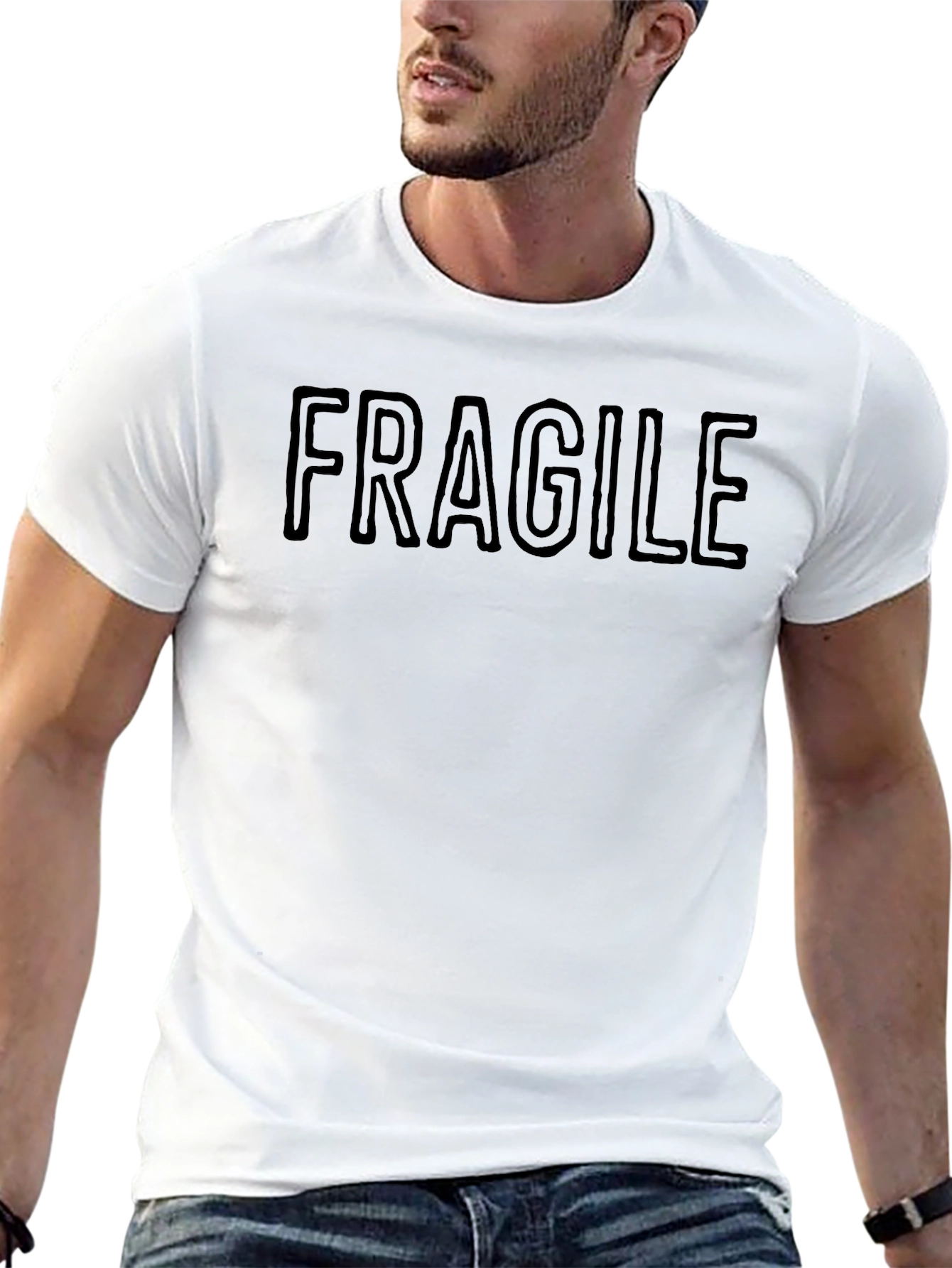 Fragile Graphic Print Crew Neck T-Shirt