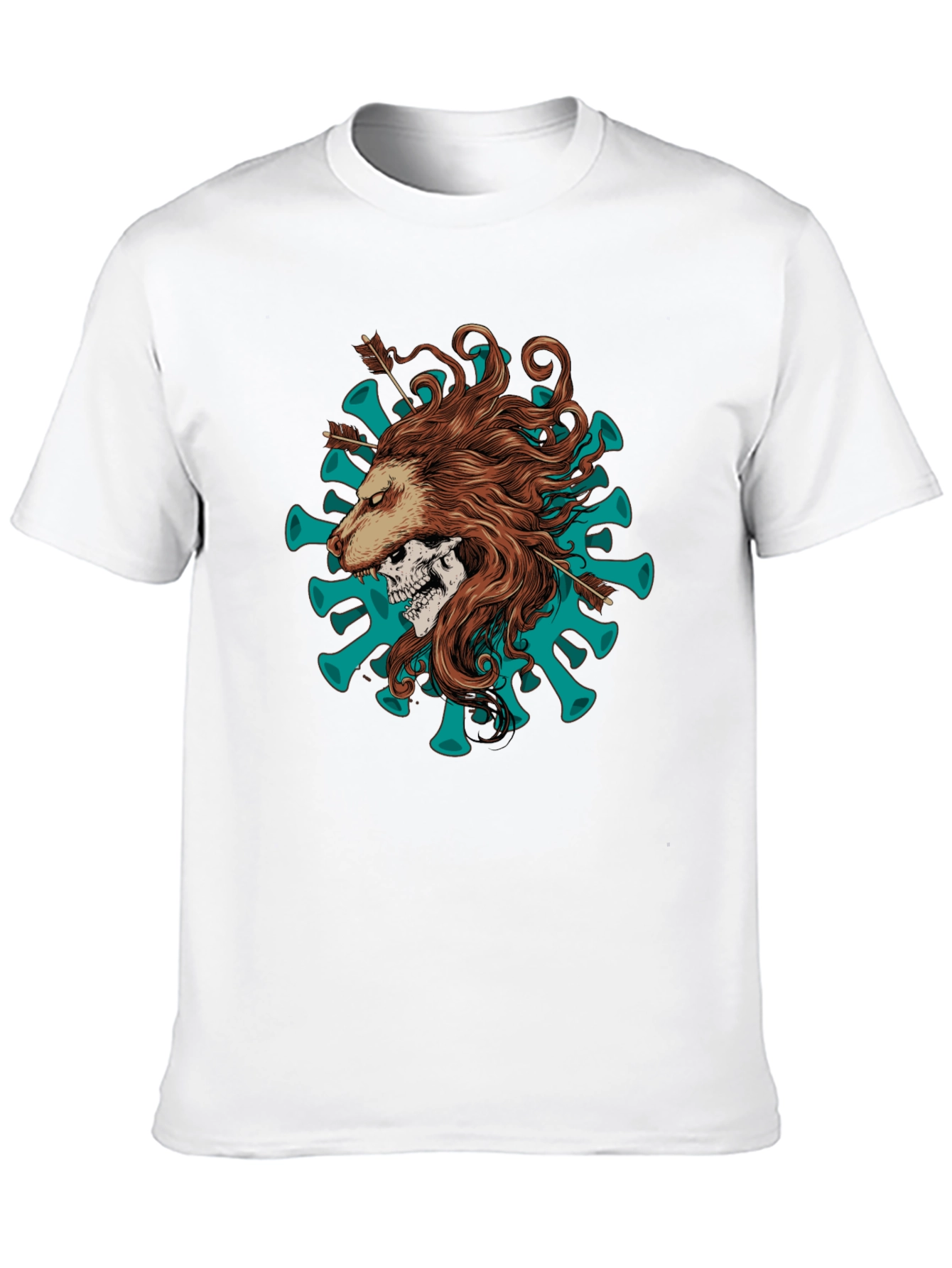 Lion Skull Arrow Black T-Shirt