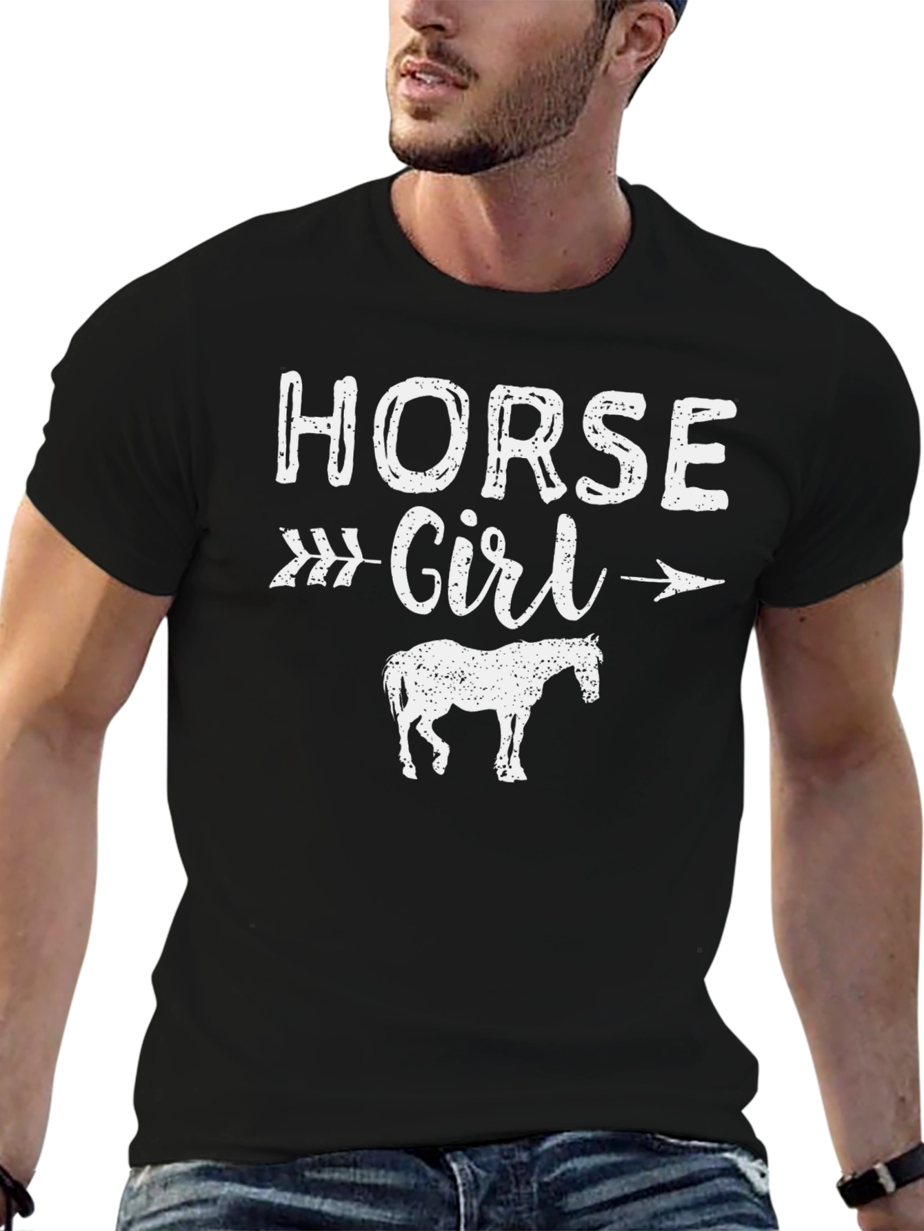 Horse Girl Graphic Tee - Unisex Black T-Shirt