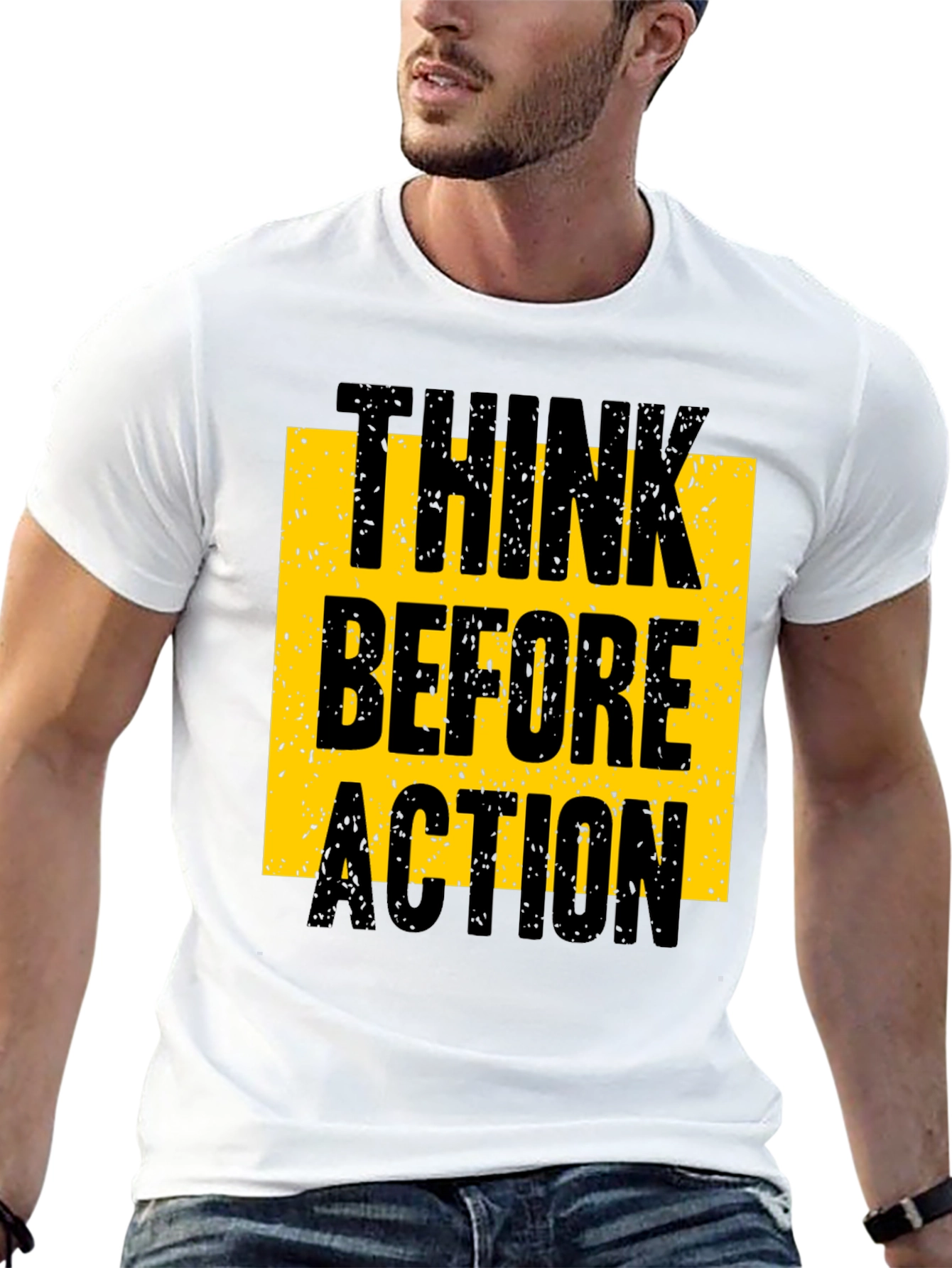 Think Before Action Graphic Tee - Black