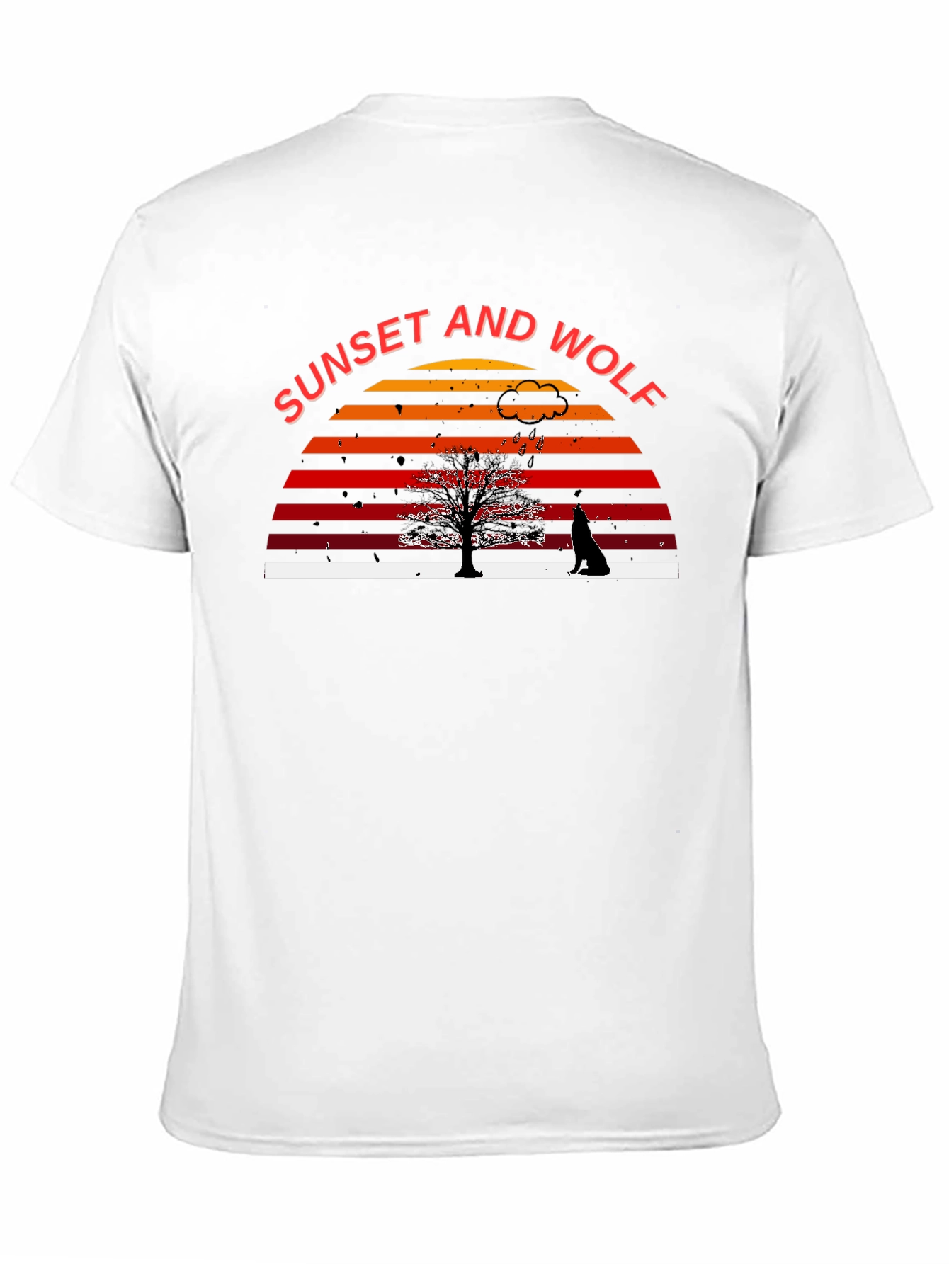 Sunset and Wolf Graphic Tee - Nature Inspired Design