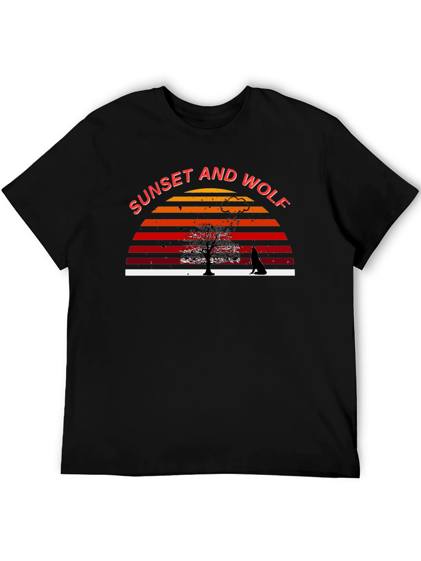Sunset and Wolf Graphic Tee - Nature Inspired Design