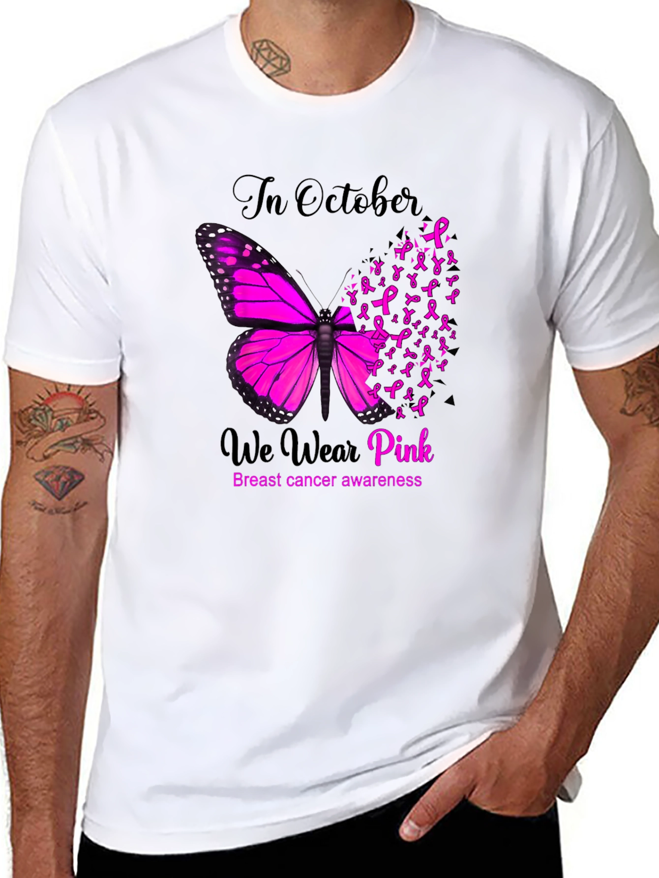 Breast Cancer Awareness Butterfly T-Shirt
