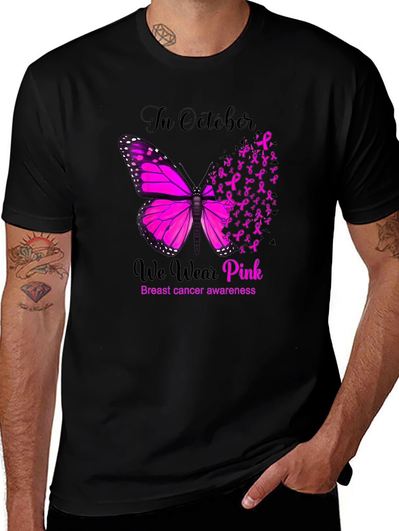 Breast Cancer Awareness Butterfly T-Shirt